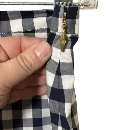 Draper James Blue and White Checkered Ruffle Skirt Cotton Size 6