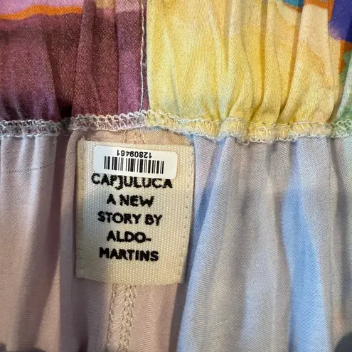 A New Story Flowy Pants SZ XS Abstract Watercolor Sustainable Original Prints