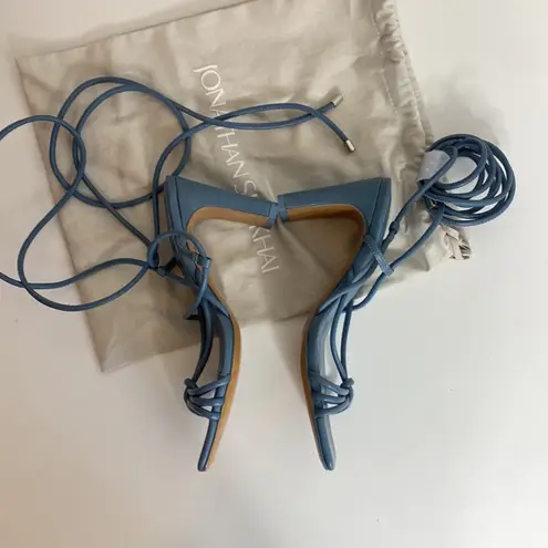 NEW Jonathan Simkhai MEGHAN HEELED WRAP SANDAL blue 35 Size undefined