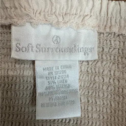 Soft Surroundings Blush Pink Smocked Waist Midi Skirt Size Small, Fully Lined