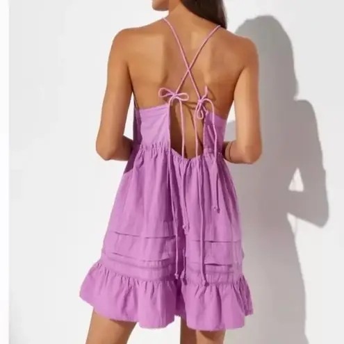 Free People Desert Days Mini Dress Dramatic Orchid Purple Size Medium Sz M New