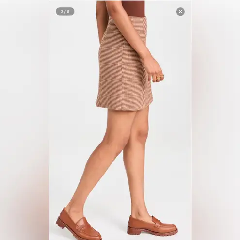 New! Favorite Daughter The First Wife Miniskirt in Toffee Houndstooth Sz 8 $188 Brown