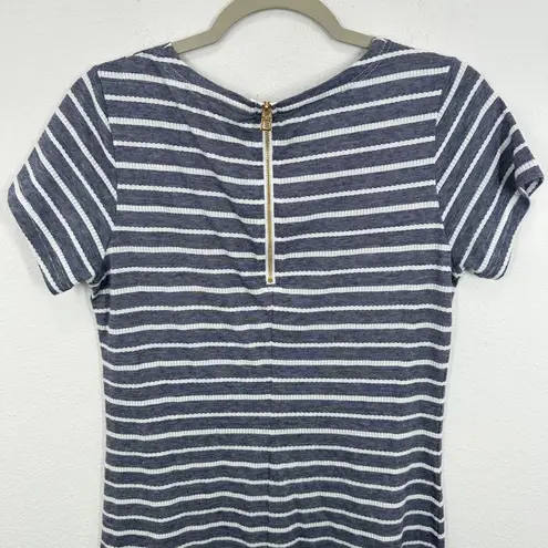 Sail To Sable Women's Striped Dress Short Sleeve Blue White Casual Medium