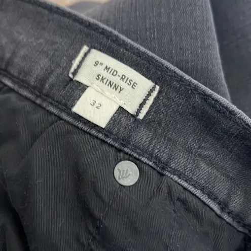 Madewell  9" Mid-Rise Skinny Jeans Berkeley Black Button-Through Edition Size 32
