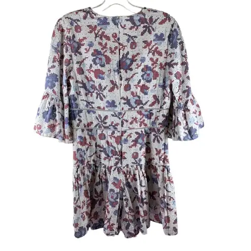 Thakoon White Floral Cotton Eyelet Bell Sleeve Romper Size Small AS