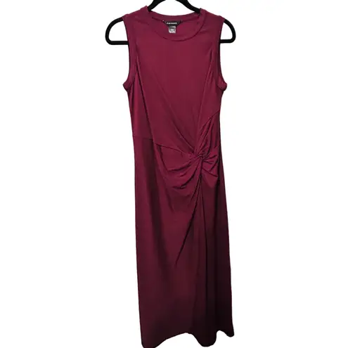 Club Monaco NEW Twist Front Jersey Midi Dress Feminine Career Capsule Plum Sz Md