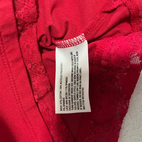 Wild Fable Cutesie Red Double Strap Layered Lace Trim Tank Top Cami Sz XXS EUC