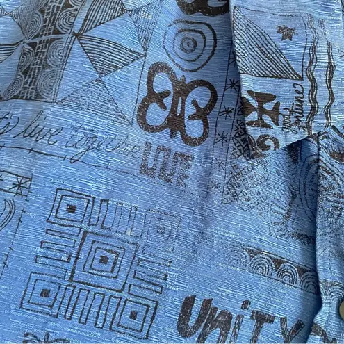 Chico's Chico’s Vintage 90s African Jungle Icon Silk Linen Button Down Top