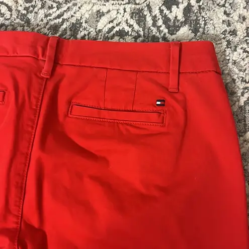 Tommy Hilfiger Chinos, Coral red, Cotton with a stretch. Belt loops. Size 2