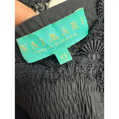 Waimari La Mimosa Dress in Guipure Lace Sz. XS Black