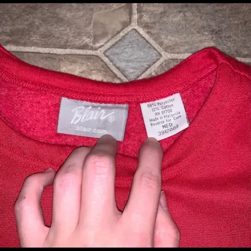 Blair Red Fleece Zip Up Sweatshirt Jacket