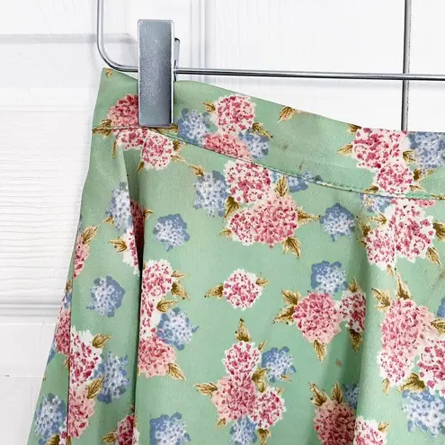 Moon Collection Green Floral Skater Skirt