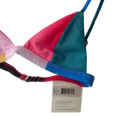 Mara Hoffman Astrid Multicolor UPF 50 Triangle Bikini Swimsuit Top Size Small