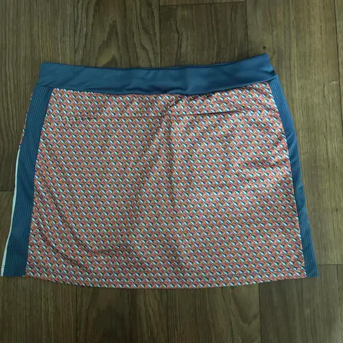 PGA Tour Fish Print Side Block Athletic Golf Skort Skirt Short