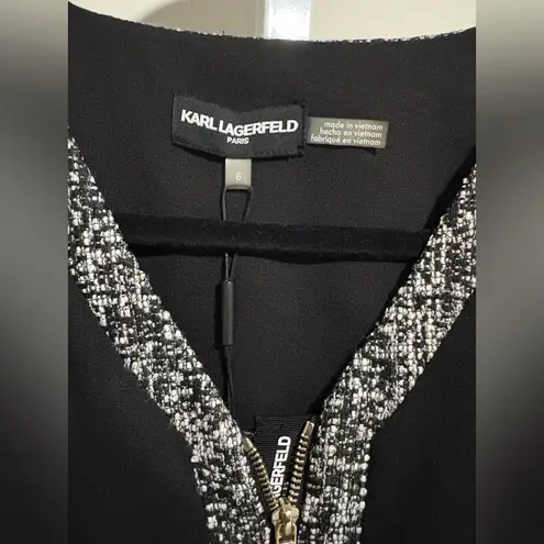 Karl Lagerfeld  Black Dress with Tweed Accents