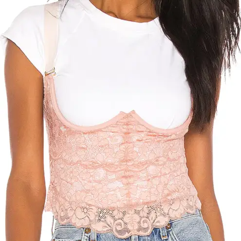 We Are HAH | Revolve Busta Move Lace Bustier Top Copper Rose XS Pink