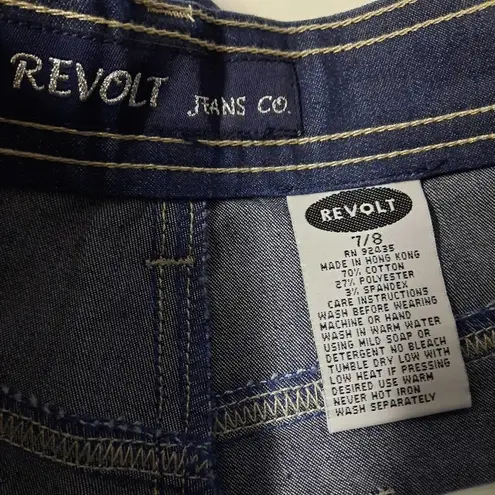 Revolt Jeans Juniors Size 7/8 Blue Mid Rise Dark Wash Denim
