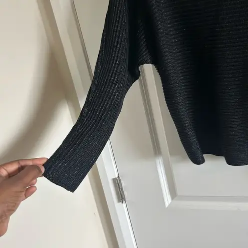 Ralph Lauren LAUREN  Metallic Boat Neck Long Dolman Sleeve Statement Swea…