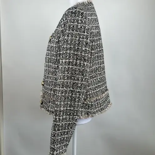 Dennis Basso Tweed Jacket with Pockets Brown/Gold Size 4 NWT