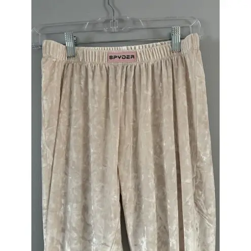 Spyder White Crushed Velvet Pull On Tapered Leg Pants Women’s Size Small