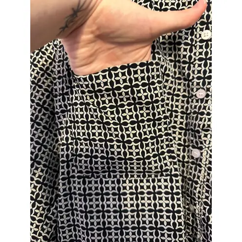 Joe Fresh Geometric Print Long Sleeve Button Up Shirt - Casual, Stylish XL