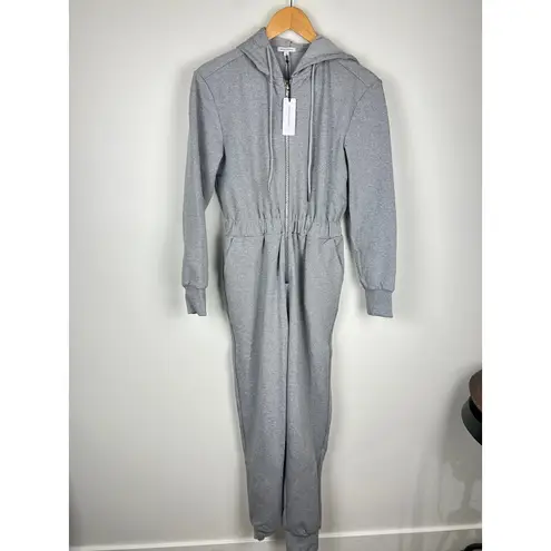 We Wore What NWT Heather Grey Zip Front Leisure Suit Jumpsuit Hoodie Size S