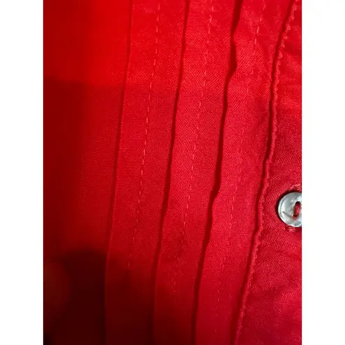 JM Collection Coral Blouse 1X Rayon Button Front 3/4 Sleeve Plus