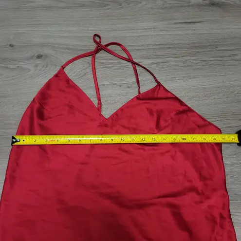 Victoria's Secret  Red Satin Slip Dress Backless Lingerie Romantic Sexy size XL