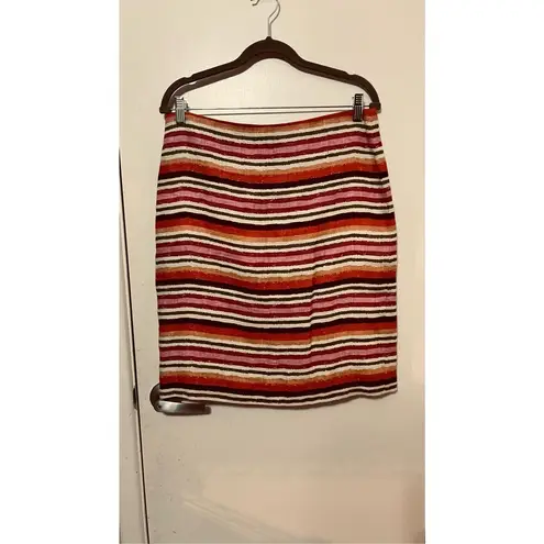 Talbots  Multicolor Stripe Linen Pencil Skirt Size 6