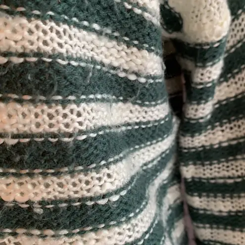 Pink Rose green and cream drop shoulder lightweight nubby open weave sweater M Size M