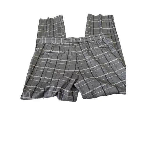 Amanda & Chelsea Grey Plaid Pattern Faux Back Pocket Trousers Plaid Pants S 10
