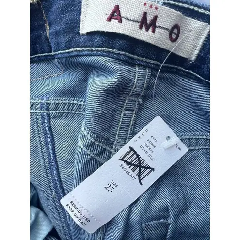 NWT AMO Patsy Seamed Jeans in Enchanted Wash Size 25 Baggy Relaxed Blue