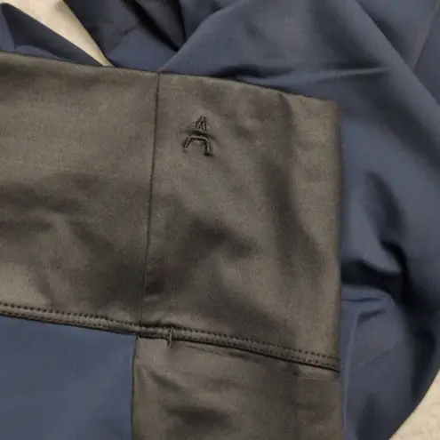 ADAY Throw It Higher Leggings Navy Black Zip Pockets High Waist Athleisure S