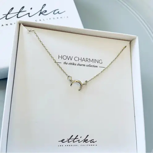 Ettika Silver Chain Delicate Necklace Moon Thin Design Jewelry NEW IN BOX
