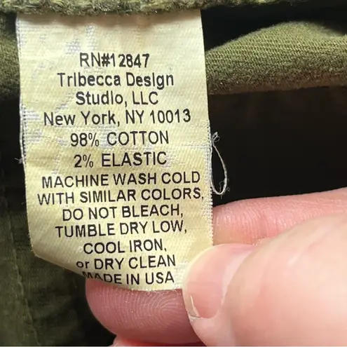 Nili Lotan Cropped Military Jogger Pant‎ Womens Size 2 Green Zipper Pockets