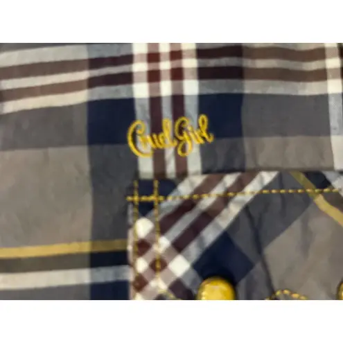 Cruel Girl Plaid Western Shirt Womens XL Used Snap Front 100% Cotton