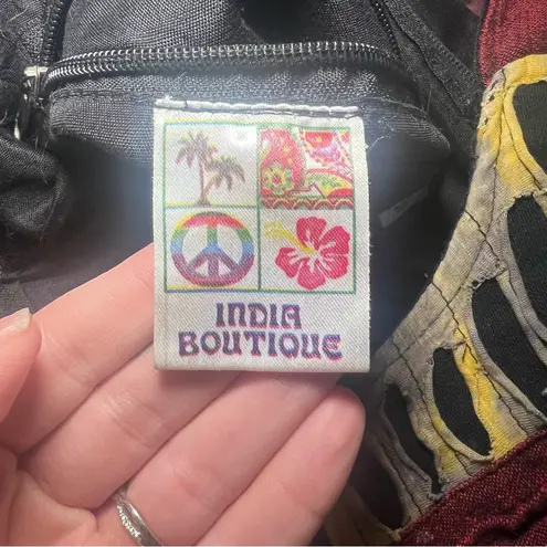 India Boutique Bohemian Patchwork Bag Hippie Crossbody Shoulder Slouch Hobo Bag Red