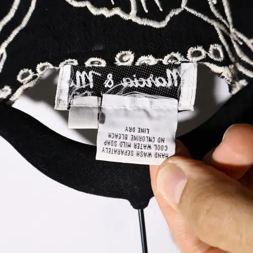 VTG Black Embroidered Flowers Cardigan Womens 5X Rayon Handmade Whimsigoth Fairy