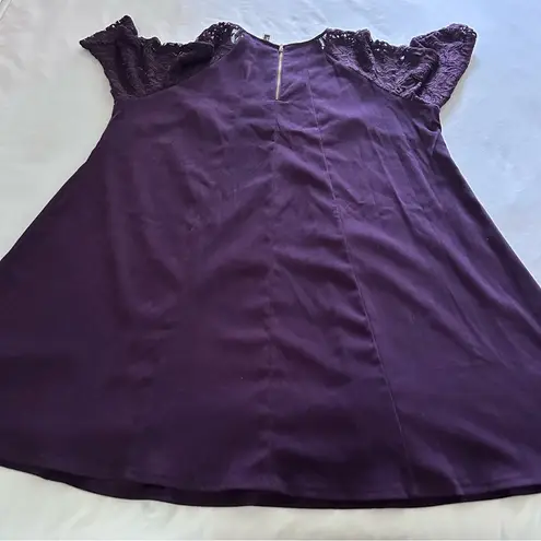 Julian Taylor | Plum Purple A-Line Dress 3/4 Length Lace Sleeves | Plus Sz 20W