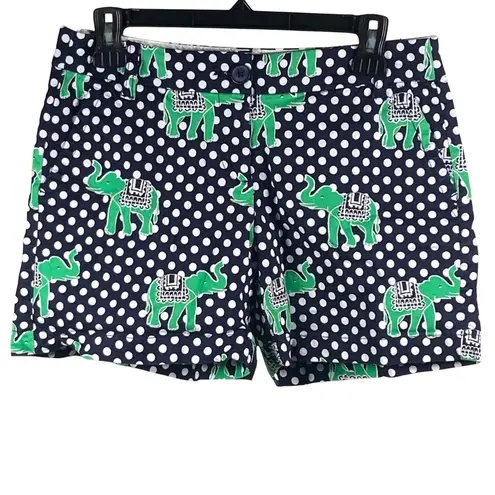 Women's Crown and Ivy Shorts Elephant Print Navy Green Polka Dot Size 2