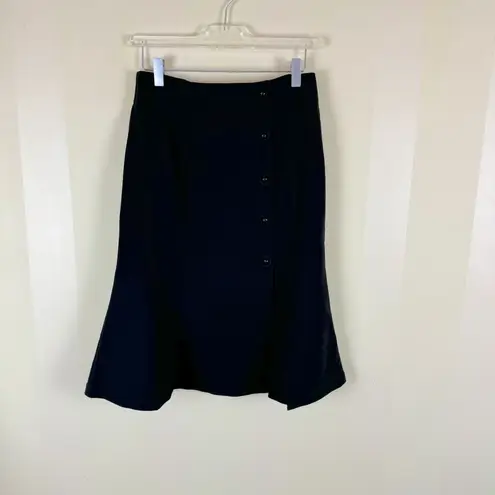 Rene Lion Button Front Flare Skirt Black Size L