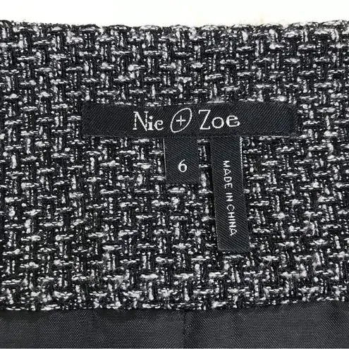 Nic+Zoe  Button Front Tweed Midi Skirt Gray A-Line Double Breasted Career‎ Size 6