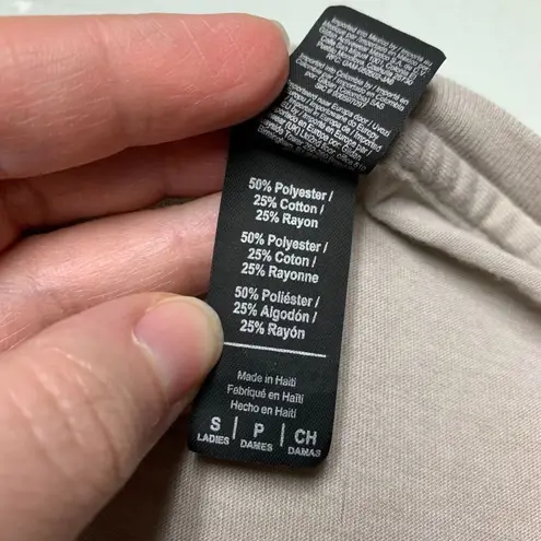 Anvil Womens T Shirt Top Lightweight Capped Sleeve Stretch Casual Beige Small