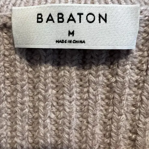 Babaton Aritzia Chunky Knit Merino Wool Sweater Neutral Cozy Size Medium