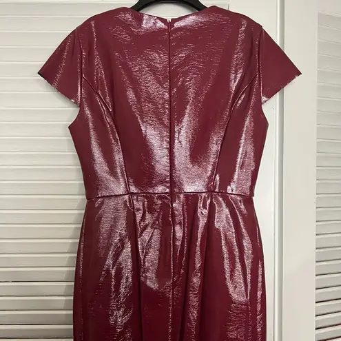 BCBGeneration 6 BCBG Maroon Shiny Pleather A Line Dress