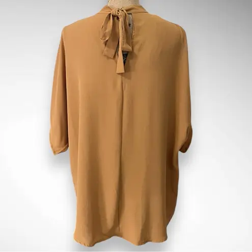 EMERY ROSE Women's Brown Tie Back Batwing Sleeve High