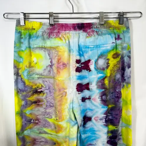 Rafaella XL Cropped Pants Handmade Tie Dye Elastic Pull On Palazzo Blue 544