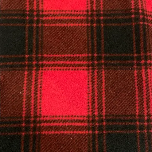 Duluth Trading Red Black Plaid Fleece Soft Cozy Quarter Snap Pullover Sweater XS