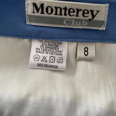 Vintage Monterey Club Golf Lightweight Blue Shorts Side Back Pockets Sz 8