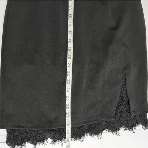 Lulus Black Mateo Strapless Dress w/ Eyelash Lace Hem - Size M